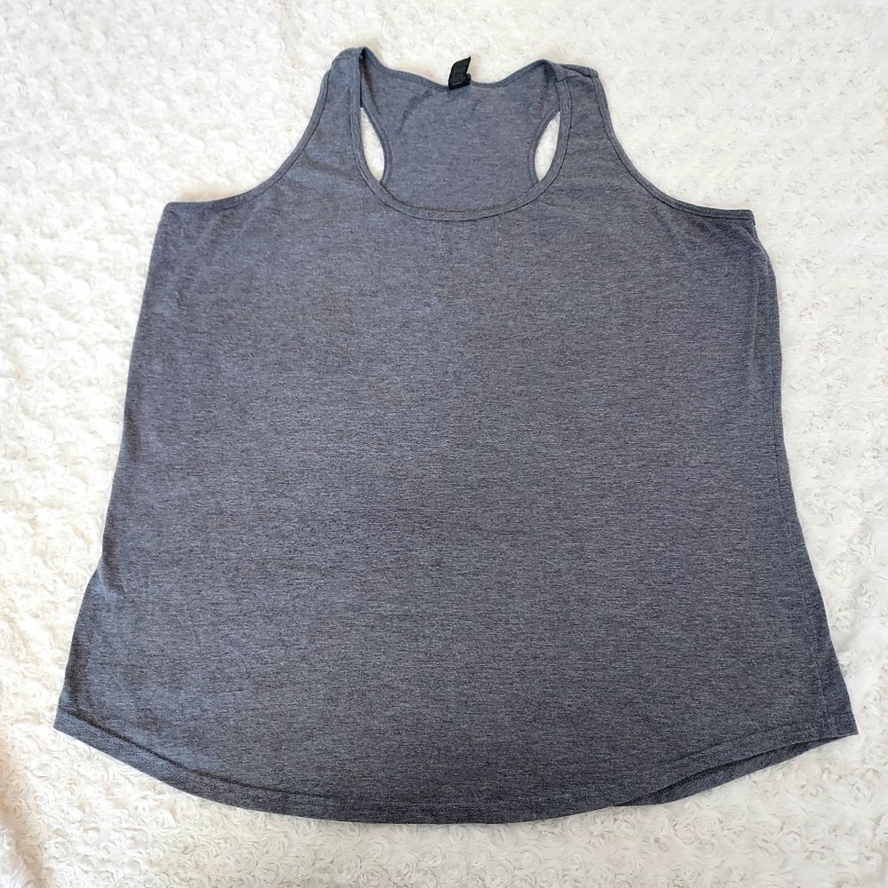Anvil gray racerback workout tank top 2XL Active Gym Summer